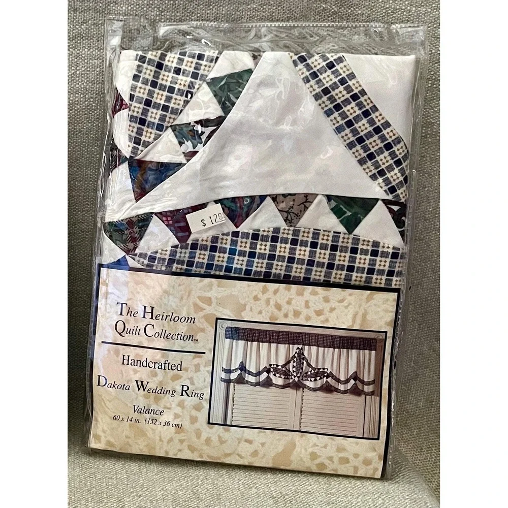 The Heirloom Quilt Collection Handcrafted Dakota Wedding Ring Valance 60